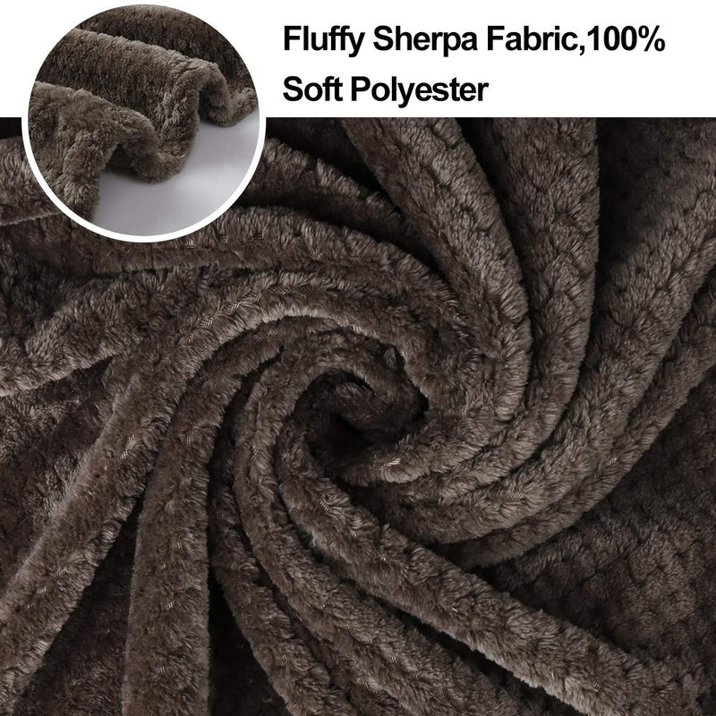 Onarway Fluffy Sherpa Dog Blankets Soft Washable Pet Throw Blanket Sleep Bed Mat for Dogs Puppy Cats & Other Small Medium Pets S(27.5 x 39.4 inch) Dark Brown - PawsPlanet Australia