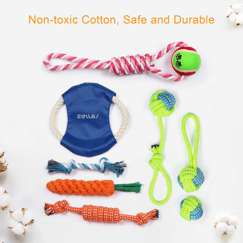 Zellar Puppy Toys, Dog Chew Toys Puppy Teething Cleaning Training Toys Durable Dog Rope Interactive Toy Gift Sets Relieve Boredom for Small and Medium Dogs, 10pcs - PawsPlanet Australia