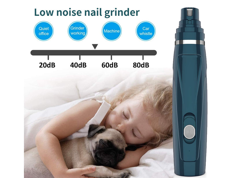 HIFOTO 2 in 1 Pet Nail Grinder Dog Hair Trimmer Electric Dog Nail Grinder Rechargeable Dog Nail Clipper 2 Speeds with 3 Size Ports for Small Medium Large Dogs and Cat - PawsPlanet Australia