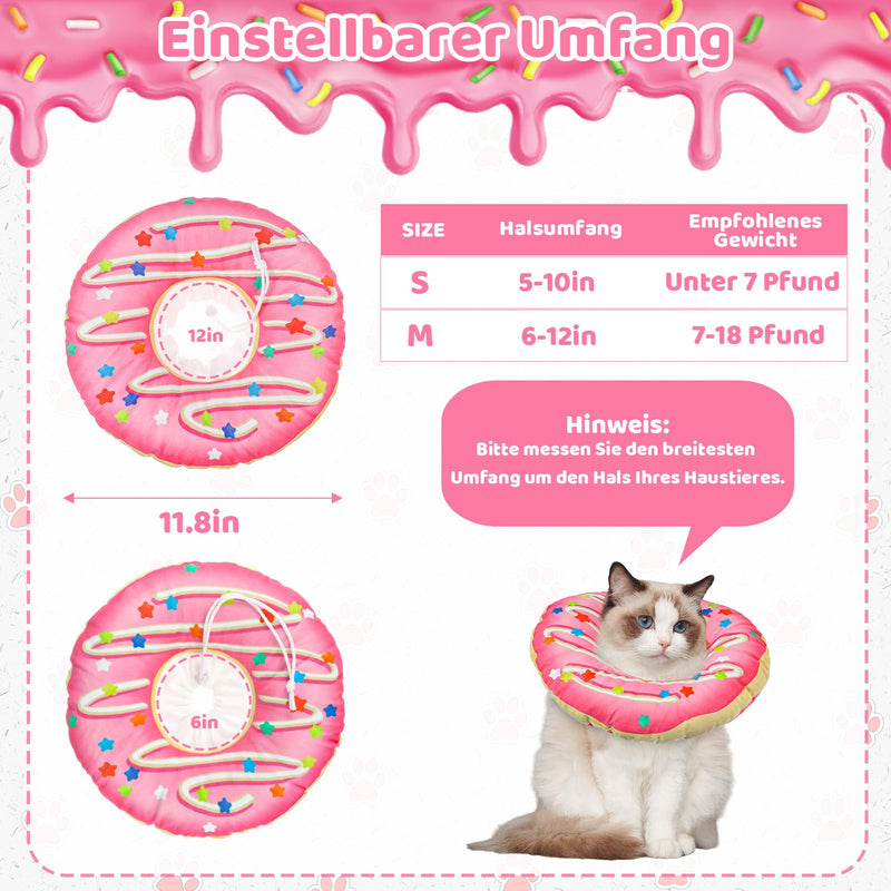 Fanshiontide Cat Neck Brace Soft Cat Donut Neck Brace Adjustable Anti Bite Cat Collar Protective Collar Neck Brace for Cats Puppies Pets After Surgery and Injuries (M Pink) M - PawsPlanet Australia