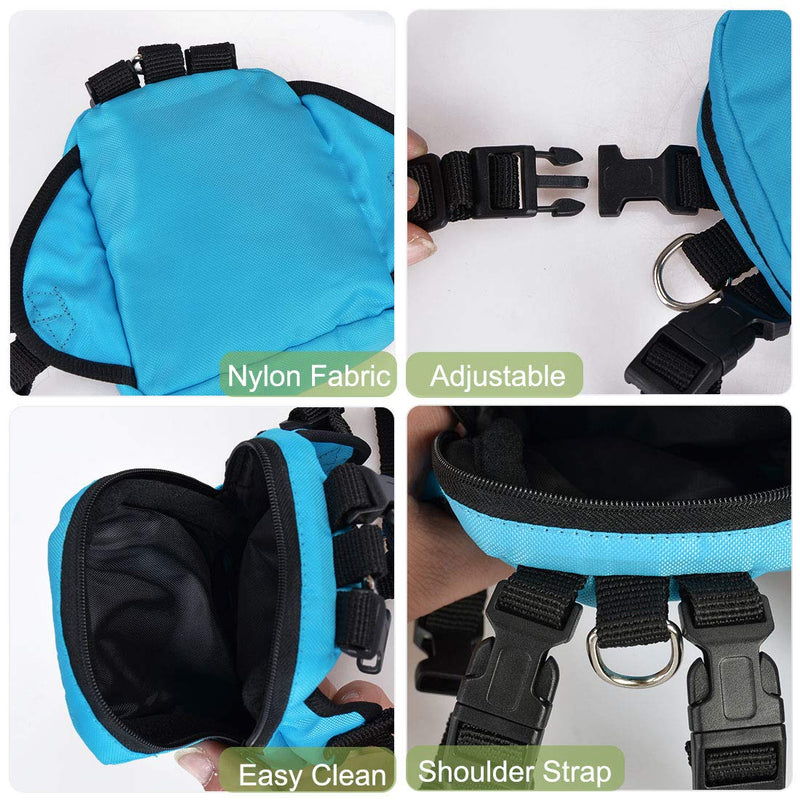 [Australia] - uxcell Dog Backpack Adjustable Straps Puppy Pet Carrier Holder Bag with Leash Rope for Outdoor Travel Hiking Camping Blue S 