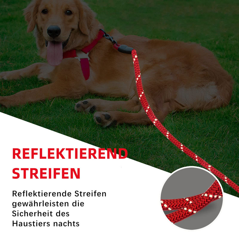 Tow leash training leash for dogs, 3/6/9/12/15M dog training leash, training leash for dog, reflective tow leash with padded handle. 6m red - PawsPlanet Australia