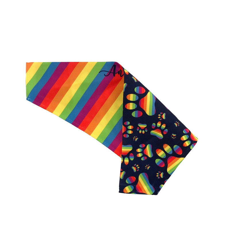 Pride LGBTQ Rainbow Flag Double Sided Slip-On Pet Bandana for Dogs, Cats and Rabbits Pride Flag S - PawsPlanet Australia