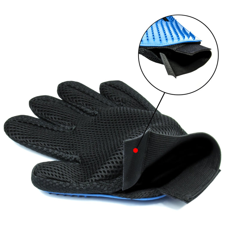 Lechelt Loose Pet Hair Grooming Glove for Easy Removal-Like A Massage for Dogs and Cats, Blue - PawsPlanet Australia