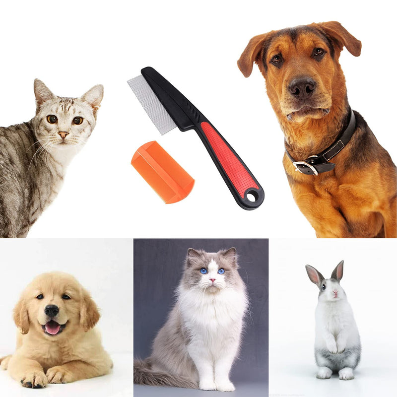 DAWRIS 2 Pcs Pet Grooming Dematting Comb, Flea Comb for Dogs and Cats to Remove Fleas, Remove Loose Undercoat, Knots, Mats and Tangled Hair - PawsPlanet Australia