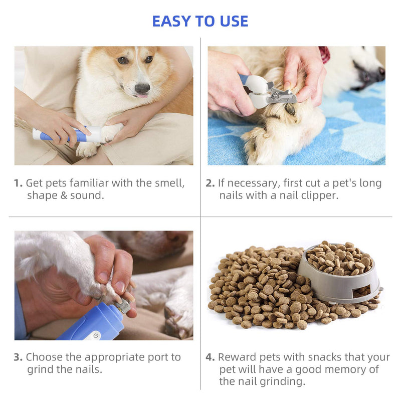 [Australia] - TAOCOCO Dog Nail Grinder, Build-in LED Light Rechargeable 3-Speeds Powerful Electric Pet Nail Trimmer, Low Noise Painless Dog Paw Trimmer Claw Care Grooming for S/M/L Dogs Cats with Clipper and File 