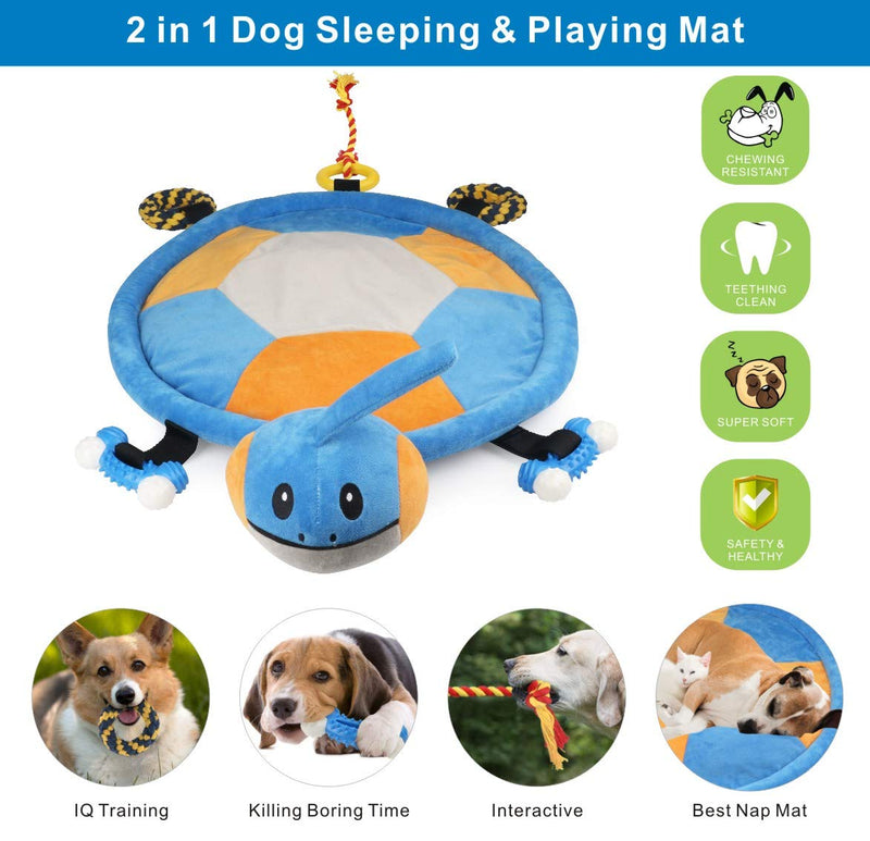 [Australia] - Idepet Dog Bed Mat,Puppy Toy Mat with Multiple Dog Puzzle Interactive Toy Dog Play Mat for Small Medium Dog Cat,20” x 23” (Dog Play Mat) 