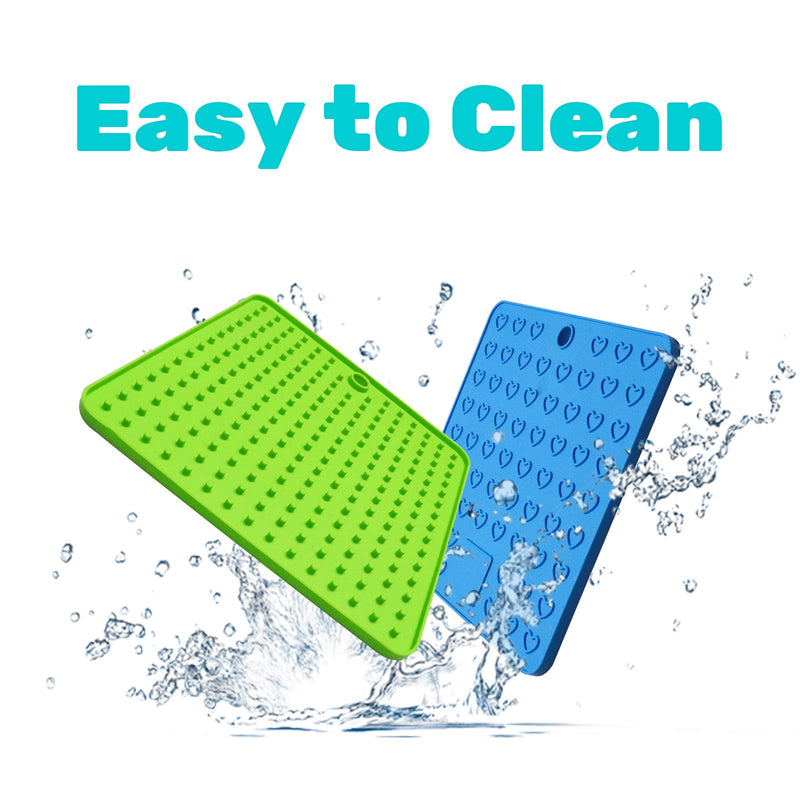 ValueHall 2pcs Dog Lick Pad Silicone Slow Feeder Pad with Suction Cups or Hanging Hole Buddy Treat Mat for Pet Bathing Pet Bath Peanut Butter Mat V11A02 (Square) Square - PawsPlanet Australia