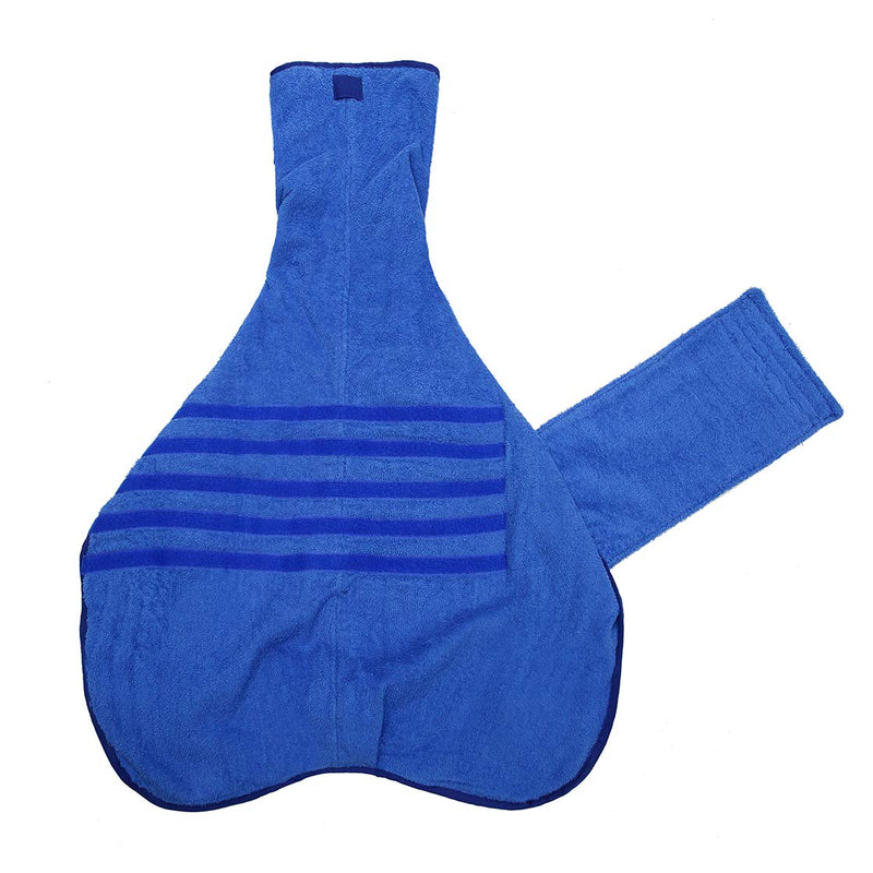 Pet towel microfibre dog bath robe anxiety relief jacket vest design keep calm wrap vest fit for xs small medium large dogs - Blue - S - PawsPlanet Australia