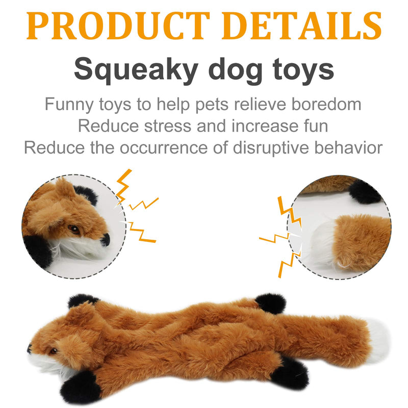 ToKinCen Dog Squeaky Toys,Plush Squeaky Dog Chew Toys No Stuffing Dog Toys Plush Dog Toys for Small Medium Dog (2pcs) 2pcs - PawsPlanet Australia