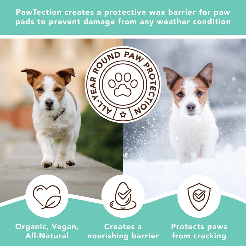 Natural Dog Company PawTection Dog Paw Balm Tin, Protects Paws from Hot Surfaces, Sand, Salt, & Snow, Organic, All Natural Ingredients 4 Ounce (Pack of 1) - PawsPlanet Australia