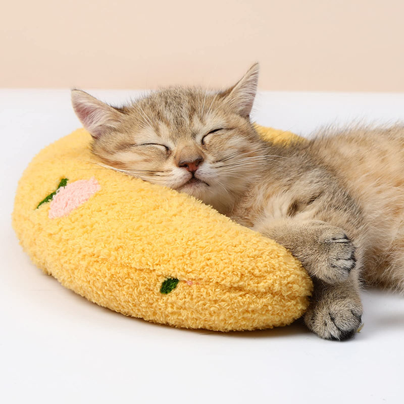 Little Pillow for Cats, Ultra Soft Fluffy Pet Calming Toy Half Donut Cuddler for Joint Relief Sleeping Improve Machine Washable Ginger - PawsPlanet Australia
