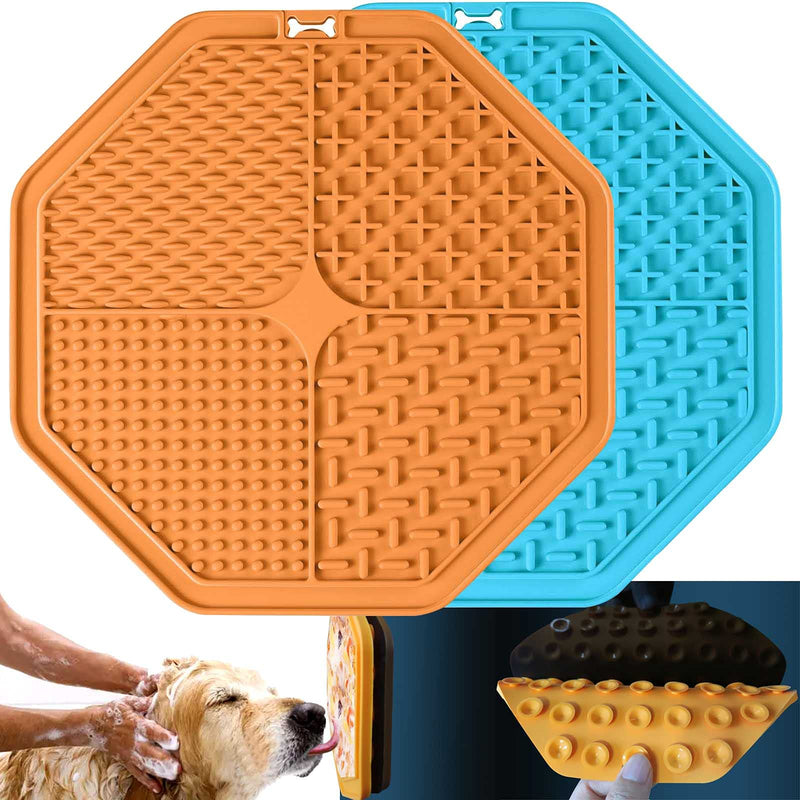 Udorich Dog Cat Lick Pad [2 Pack], Slow Feeder Licking Mat Pad for Dog Anxiety Relief | Pet IQ Treat Mat | Dog Peanut Butter Licking Calming Feeding Mats for Bathing,Grooming,and Nail Trimming - PawsPlanet Australia