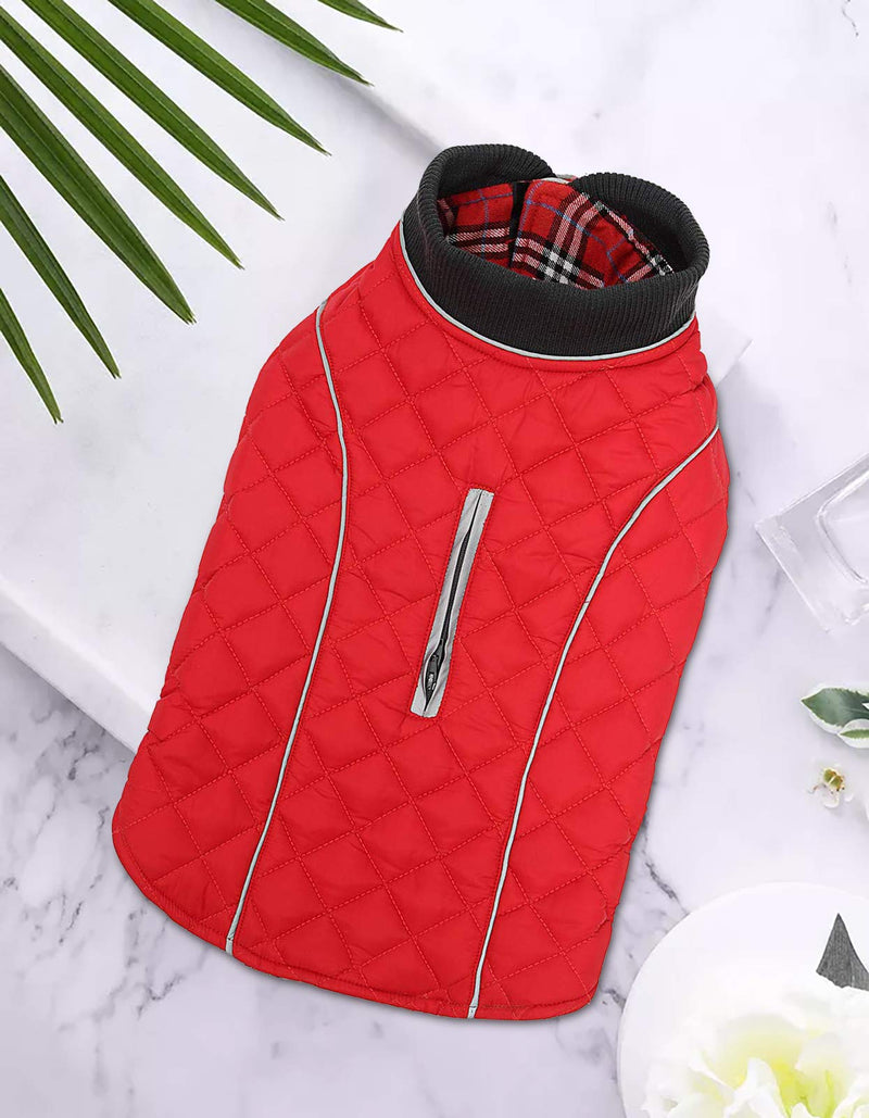 Ctomche Waterproof Windproof Reversible Dog Vest Winter Coat,Reflective Safey Dog Clthoes,Pet Sport Vest Outdoor Apparel for Small Medium & Large Dogs Red-XL X-Large (Length:42CM) - PawsPlanet Australia