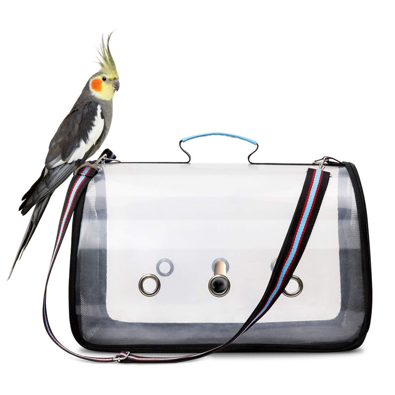 [Australia] - AK KYC Bird Carrier Bag Portable Travel Bird Cage Lightweight Breathable Parrot Perch Space Capsule Bubble Backpack 