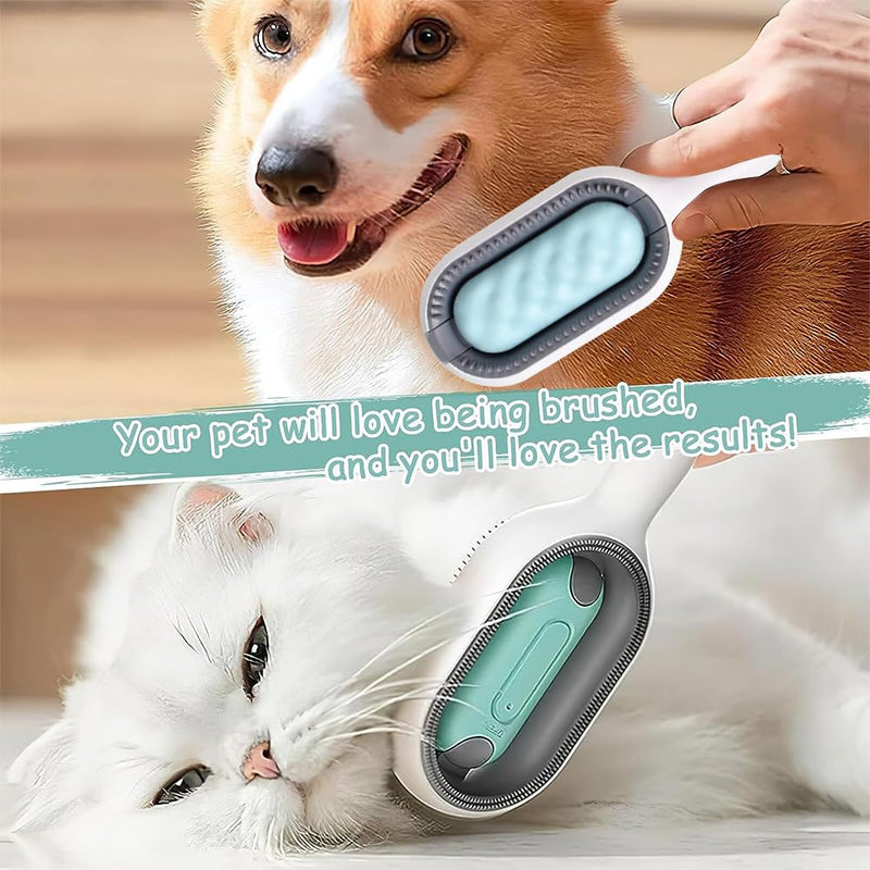 Hilloly Pet Grooming Brush, Bath Brush for Pets, Pet Cleaning Brush Floating Hair Brush, Hair Removal Brush with Water Tank, Dog Cat Hair Brush for Grooming and Grooming - PawsPlanet Australia