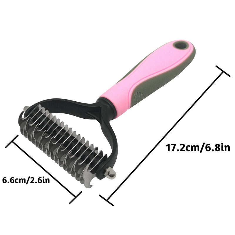 JJQHYC Undercoat Brush Dogs Cats Long Hair Grooming Tools Rake Comb Dog Brush Removes undercoat and tangles - PawsPlanet Australia