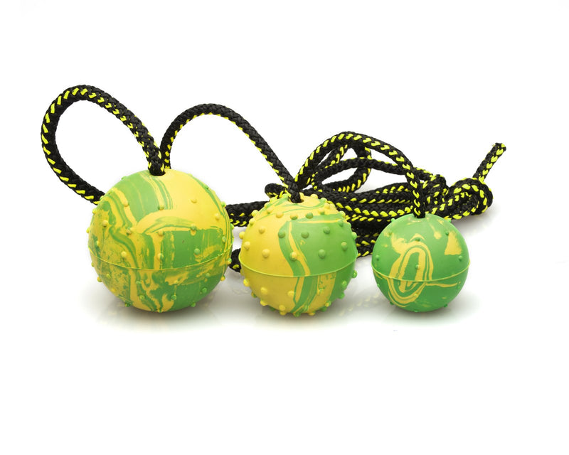 [Australia] - Dog Ball, K9 Ball, Solid Rubber Ball on Rope for Reward, Fetch, Play 3 in (75mm) 