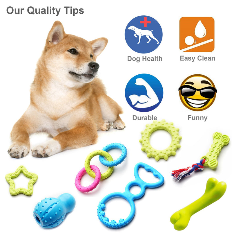 [Australia] - SZKOKUHO 17 Packs Durable Pet Puppy Dog Chew Toys Set Puppy Teething Ball Toys Puppy Rope Dog Tug Toy Safety Design 17 Pcs 