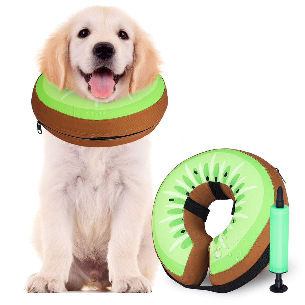 Dog Recovery Collars & Cones, Inflatable Dog Cone Collar, Dog Donut Collar, Adjustable Dog Cone Alternative After Surgery, Soft Dog Cones for Small Dog & Cats, Blow Up Pet E Collar, Soft, Cute For Small Dogs & Cats Orange-S - PawsPlanet Australia