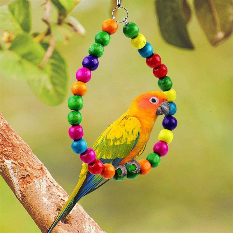 Wonninek 7 Pcs Bird Toys Parrot Swing Toy Parrot Hammock Bell Toys Pet Bird Cage Hammock Hanging Chew Toys for Small Parakeets Cockatiels, Conures, Macaws - PawsPlanet Australia