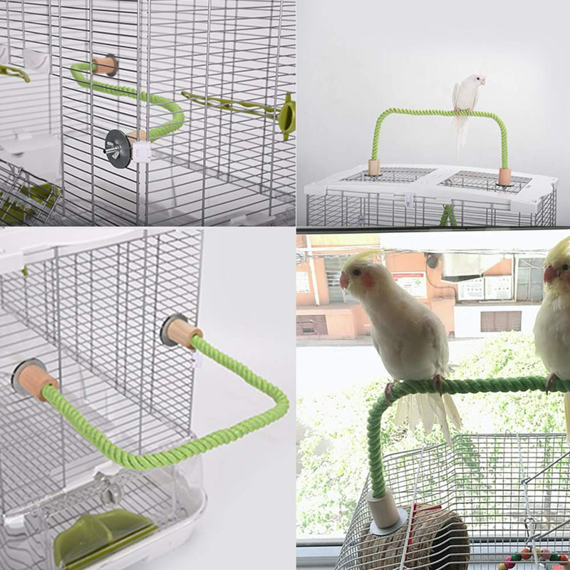 [Australia] - QBLEEV Bird Cage Rope Stands Conure Parrot Perches Swing Toys Play Set Birdcage Playground Play Gym Accessories for Parakeet Cockatiels Lovebirds African Grey(Cage not Included) Dark blue(swing+ perch) 