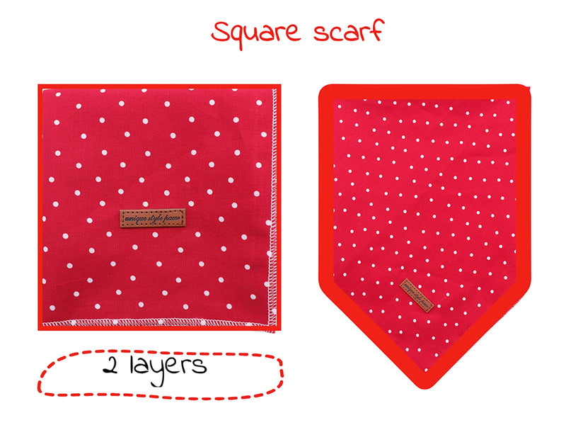 unique style paws Dog Bandana Square Dog Scarf Dog Kerchief, Cotton Bibs Sarf for Small Medium Large Dogs Adjustable Dog Bandanas L Red Dot - PawsPlanet Australia