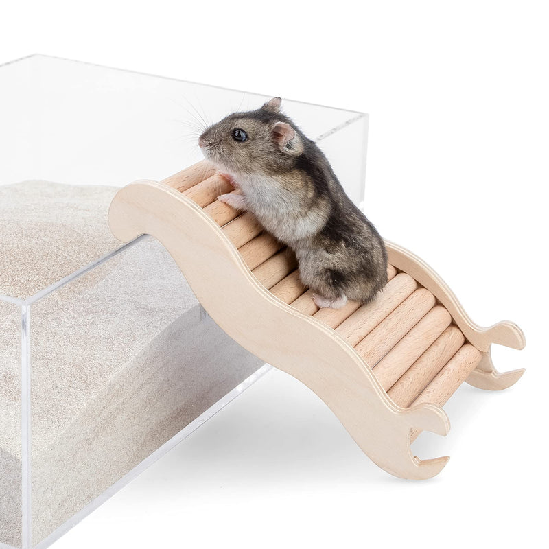 Niteangel Hamster Climbing Toy Wooden Ladder Bridge for Hamsters Gerbils Mice and Small Animals Small - 6.3'' L - PawsPlanet Australia