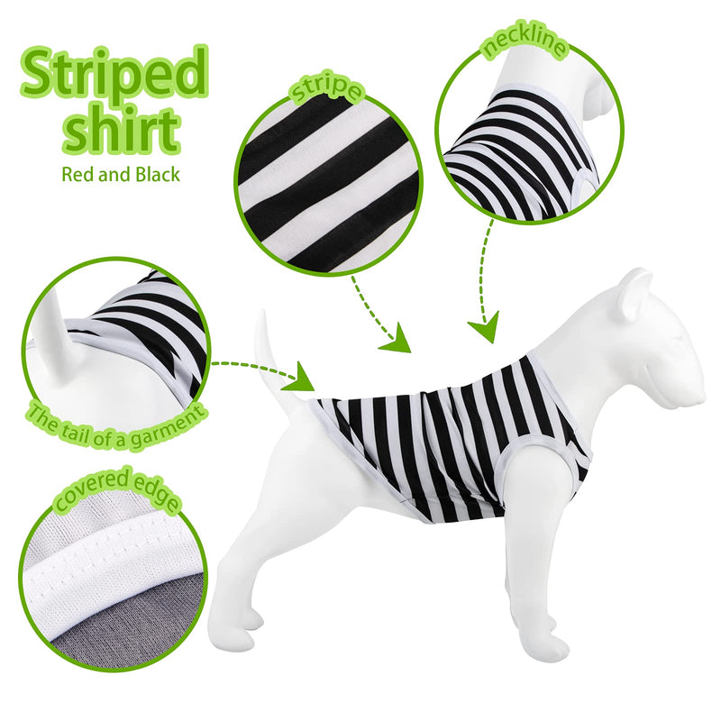 Hozz 2 Pack Dog Cute Striped T Shirts Sleeveless for Puppy Dogs Soft Durable Polyester Summer Vest Clothes no Shrink Fashion Classic S Small 2 Pack Striped - PawsPlanet Australia