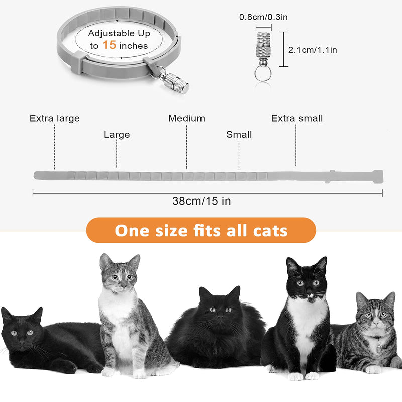 5 Set Cat Collar Adjustable Waterproof Cat Collars Reduce itching Cat Collars with 5 Pet ID Pendants Grey - PawsPlanet Australia