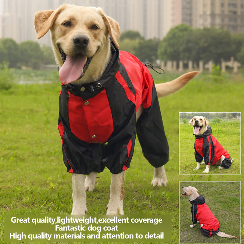 Dog Raincoats Waterproof, Dog Hooded Raincoat, Coat Rain Jacket for Dogs, Dog Raincoat With Hood, Lightweight Adjustable Outdoor Rain Poncho Rain Gear Jumpsuit for Small Medium Dog-XS-Red XS Red - PawsPlanet Australia