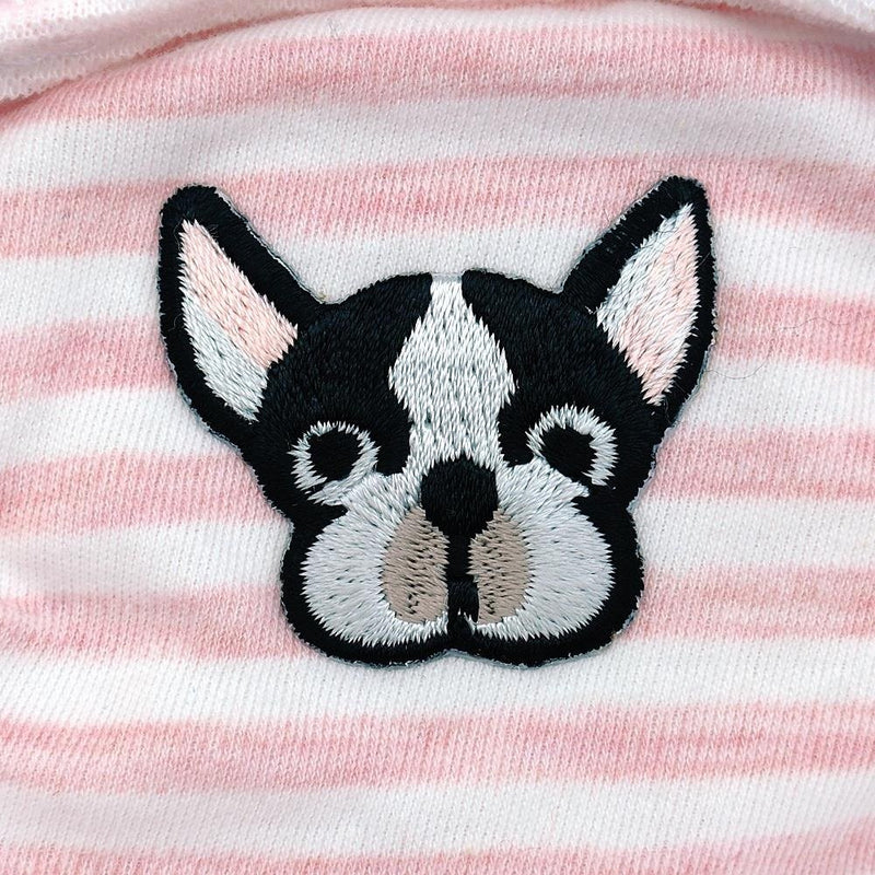 [Australia] - Stock Show Small Dog Cute Summer Cotton Stripe Sanitary Pantie with Adjustable Strap Suspender Physiological Pants Pet Underwear Diaper Jumpsuit for Girl Dog Teddy Young Corgi French Bulldog Puppy Bulldog-M 