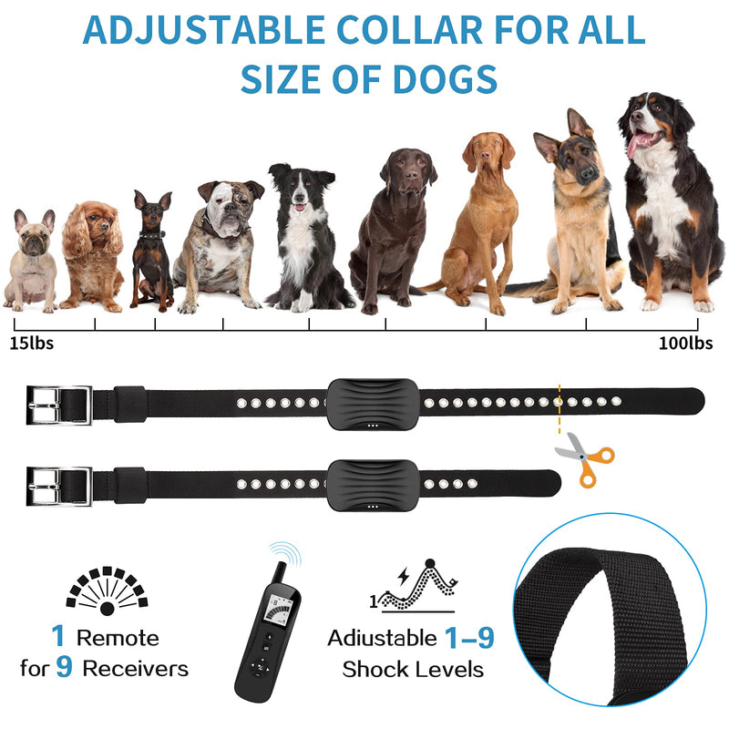 PETFAN Dog Training Collar, Waterproof Shock Collars for Dogs with Remote. Up to 3300Ft Remote, Rechargeable Bark Collar with Beep, Vibration, Shock 3 Modes, Dog Collar for Large/Medium/Small Dogs - PawsPlanet Australia