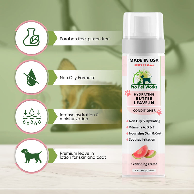 Pro Pet Works Cocoa Butter Leave-in Conditioner for Dogs & Cats-Pet Lotion Hot Spot Cream-Natural Skin & Coat Shampoo Moisturizer for Allergies & Red Dry Itchy Skin & Paws-Soothes Cuts/Abrasions - PawsPlanet Australia