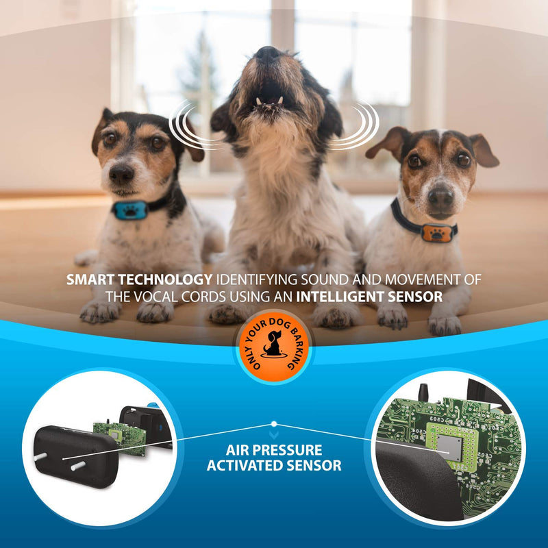 [Australia] - SparklyPets Humane Dog Bark Collar 2 Pack | Anti Barking Training Collar | Vibrating, No Shock Stop Barking for Small Medium Large Dogs | Excessive Barking Pet Corrector 