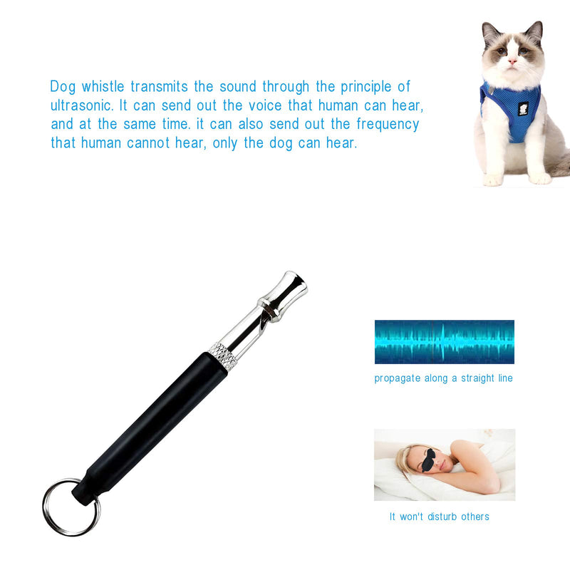 [Australia] - Dog Whistles Pets Training Whistles Adjustable Voice Whistles Control Whistles for Pet Can't Get a Far Away From You and Lost Trainining Stop Barking and Recall With Long Lanyard Easy to Carry Black 