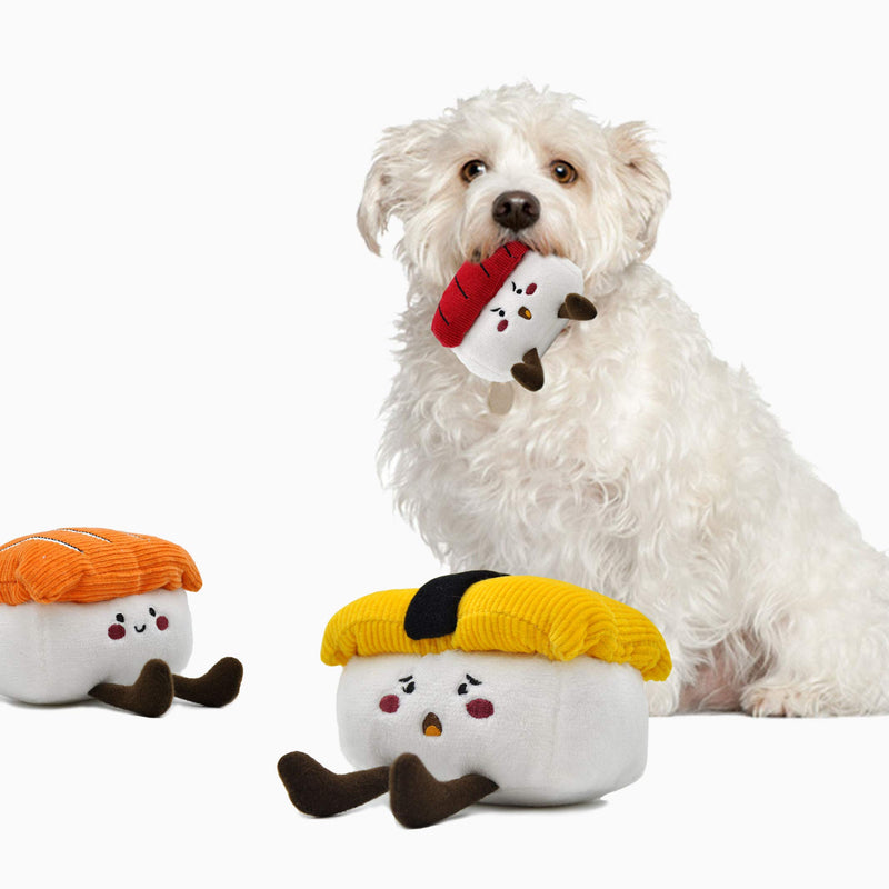 [Australia] - HugSmart Pet - Foodie Japan Sushi | Squeaky Soft Plush Dog Toys for Small Dogs | Durable Small Dog Chew Toys | Puppy Toys for Teething Small Dogs |Dog Food Toy for Small Medium Dog(3 Pack) 