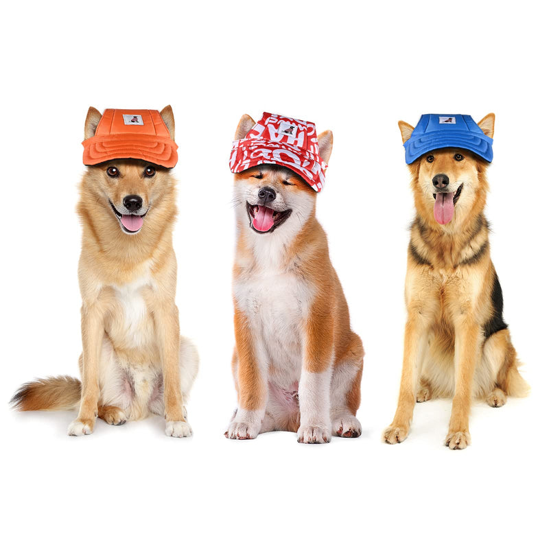 4 PCS L Size Dogs Baseball Caps, Pet Dog Visor Hats Dogs Sun Protection Caps with Adjustable Chin Straps and Ear Holes, Outdoor Sports Hats for Small Medium Puppy Dog - PawsPlanet Australia