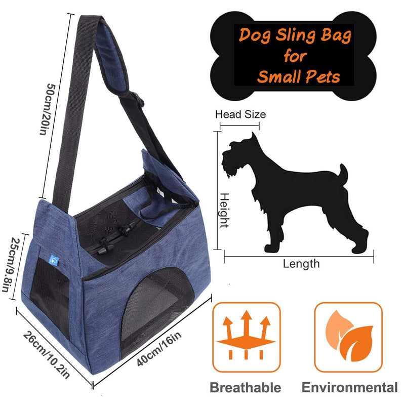 COOLBEBE Adjustable Pet Dog Sling Carrier for Small Dogs Cats Blue - PawsPlanet Australia