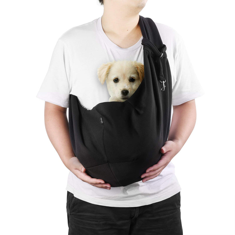 Cosmos Reversible Outdoor Pet Dog Cat Puppy Sling Shoulder Carrier Bag Black - PawsPlanet Australia