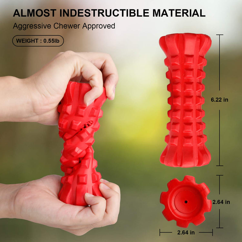 Funow Dog Toy Tough Dog Chew Toy Durable Squeaky Dog Almost Indestructible Toys Large for Extreme Chewers Boredom Strong Rubber Training Tough Long Lasting Teething Interactive Great Gift for Dogs Orange - PawsPlanet Australia