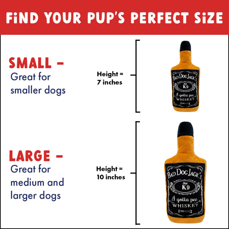 Huxley & Kent Lulubelles Power Plush | Bad Dog Jack's Whiskey | Dog Toy with Squeaker | Funny Dog Gift | Fun, Durable, and Safe Squeaky Dog Toys (Small) Small - PawsPlanet Australia