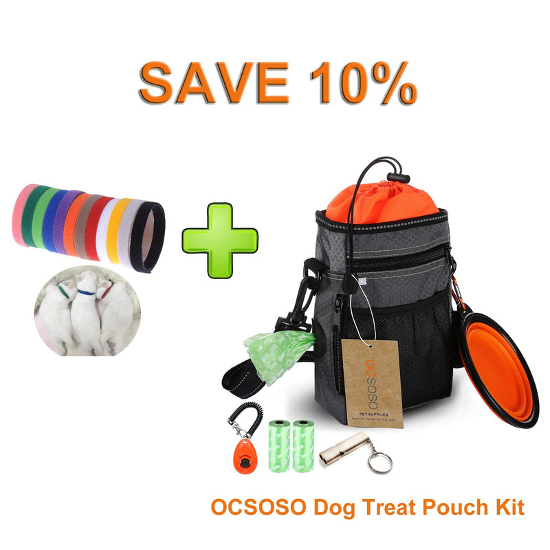 [Australia] - OCSOSO Pack of 12 Pet Dog Whelping Puppy Kitten ID Identify Sticker Collars Bands Adjustable Soft Resuable 