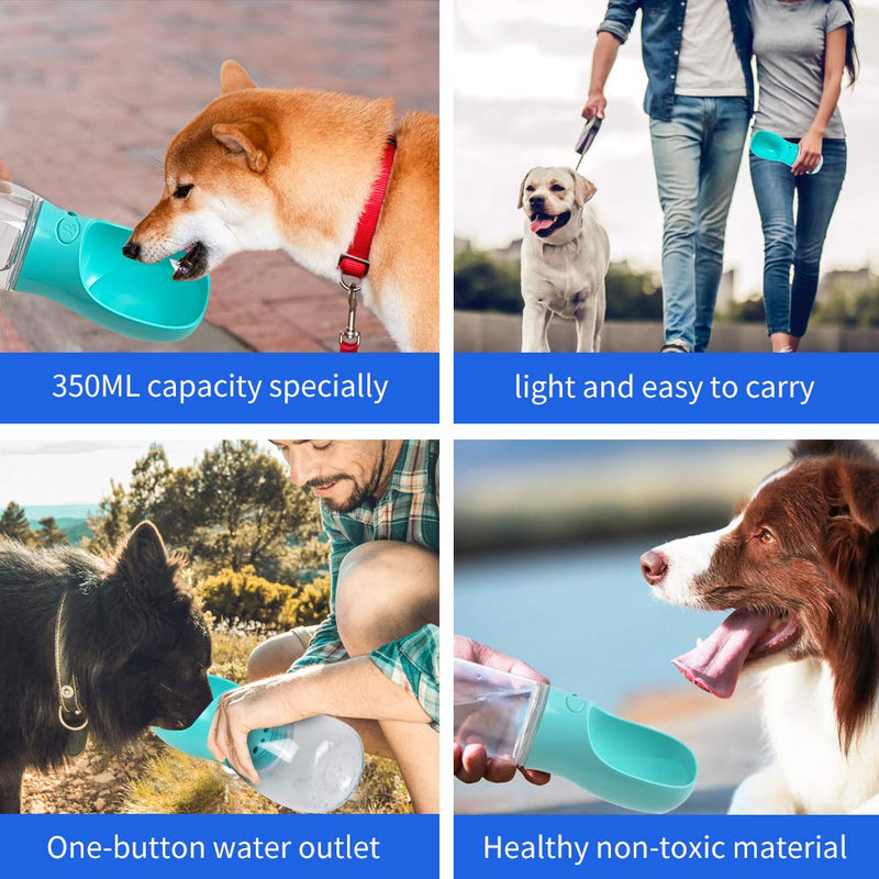 SWIHELP Portable Dog Water Bottle, Pet Outdoor Travel Water Dispenser,Antibacterial Food Grade Leak Proof Dog Cat Drink Bottle 350ML/12OZ - PawsPlanet Australia