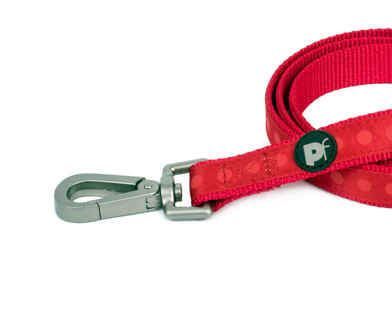 Petface Tonal Dots Print Nylon Dog Lead, Small, Red - PawsPlanet Australia