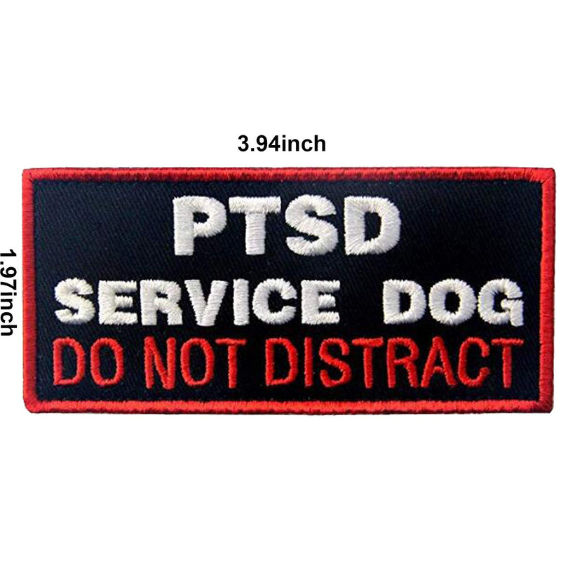 [Australia] - ODSP Service Dog PTSD Do Not Distract, Not All Disabilities are Visible, Emotional Support Emblem Embroidered Fastener Hook and Loop Backing Patches for Vests/Harnesses 