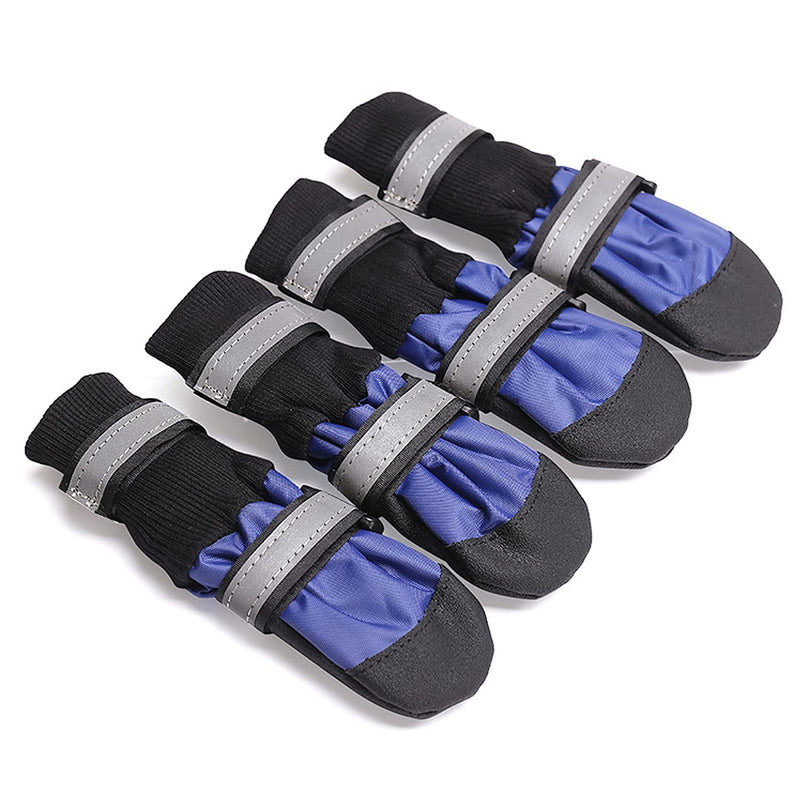 TOOPONE 4pcs Comfortable Soft-Soled Dog Shoes, Reflective Lacing Waterproof Warm Comfortable pet Shoes, Blue S - PawsPlanet Australia