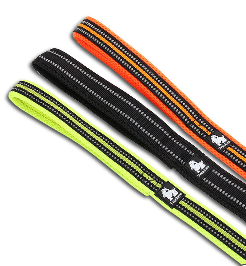 Kismaple Dog Lead 3M Reflective Stripes Soft 200cm Long and 2.5 cm Wide Strong Breathable Mesh Dogs Leads Rope With Strong Stainless Steel Hook Durable Dogs Leads L: 200cm Length, 2.5cm width Orange - PawsPlanet Australia