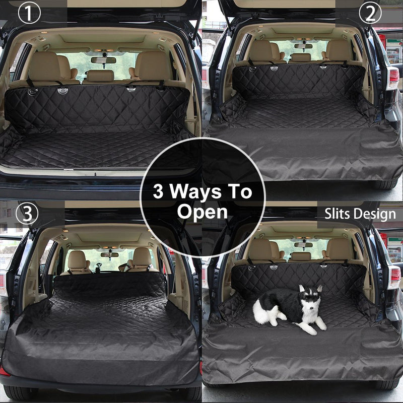 Zellar Car Boot Liner, Universal Waterproof Scratch Proof Pet Dog Car Back Seat Cover Boot Liner Protector Mat Dog Hammock for Cars Trucks SUV and More, Medium M Black - PawsPlanet Australia