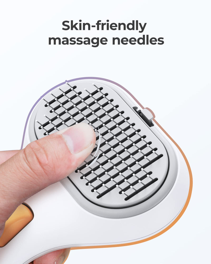 Donotu Cat Brushes for Domestic Cats, Cat Brush for Shedding Long or Short Haired Cats, Self-Cleaning Slicker Brush for Large, Medium and Small Dogs, Pet Grooming Tool Single Head Grey - PawsPlanet Australia